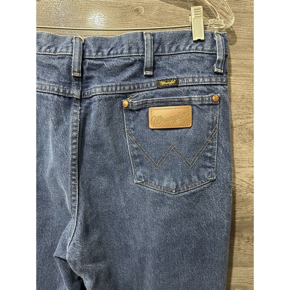 Wrangler Jeans Mens 36x32 Blue 936 PWD Straight Cowboy Western Denim Cotton - Picture 4 of 5